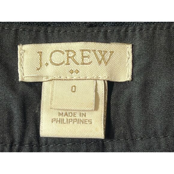 J Crew Black Linen Scalloped Shorts Size O EUC Beach Preppy Cruise Bootie - Picture 4 of 7
